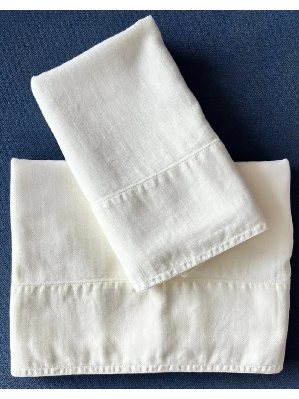 SFERRA Pillowcase PAIR Std IVORY Cream 100% Egyptian Cotton ITALY LUXURY Linens